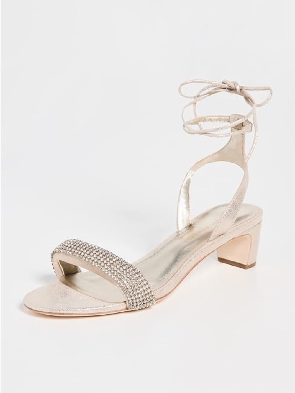 NEW Loeffler Randall Jackie Mid-Heel Rhinestone Sandals Cappuccino Size 8